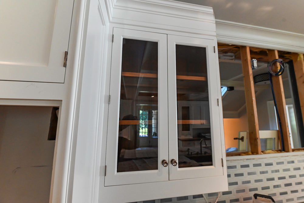 Christopher Peacock Transitional White Kitchen with Island and Miele Appliances