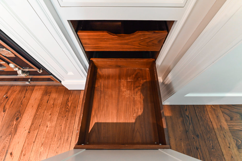 Christopher Peacock Transitional White Kitchen with Island and Miele Appliances
