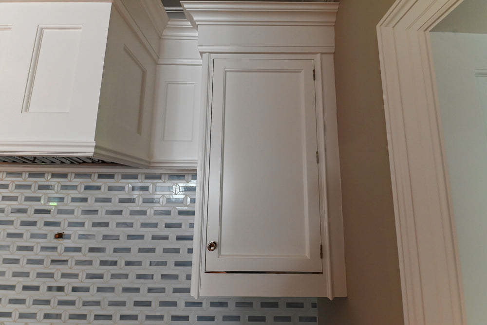 Christopher Peacock Transitional White Kitchen with Island and Miele Appliances