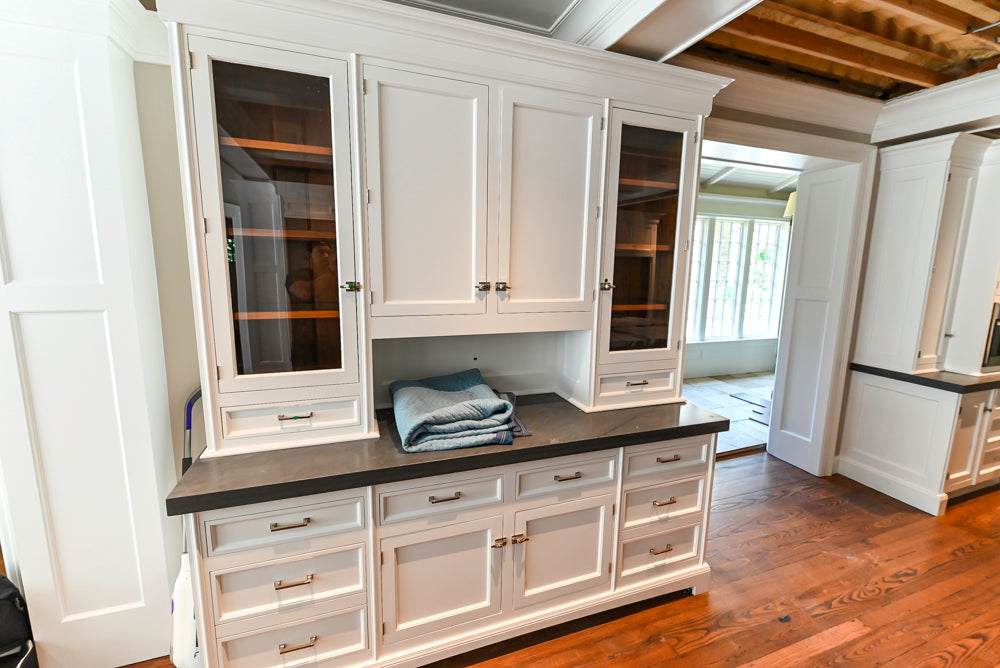 Christopher Peacock Transitional White Kitchen with Island and Miele Appliances