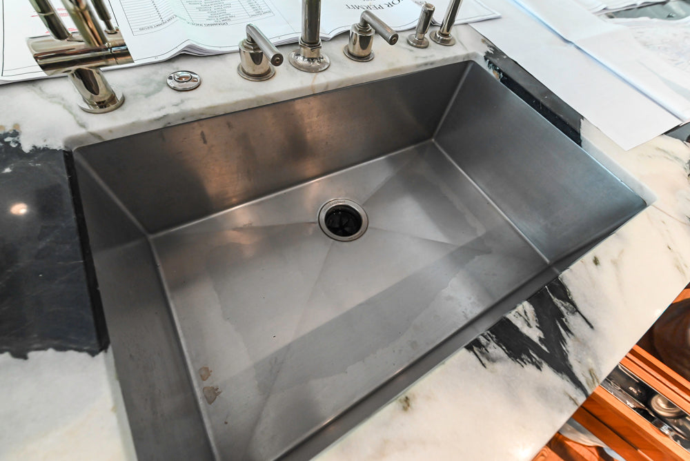 Christopher Peacock Transitional White Kitchen with Island and Miele Appliances