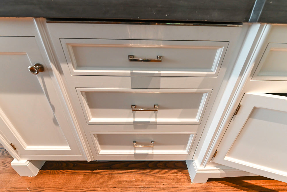 Christopher Peacock Transitional White Kitchen with Island and Miele Appliances