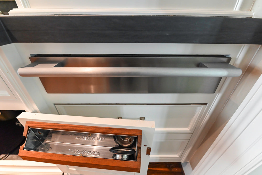 Christopher Peacock Transitional White Kitchen with Island and Miele Appliances