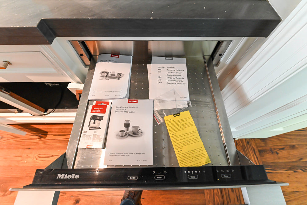 Christopher Peacock Transitional White Kitchen with Island and Miele Appliances