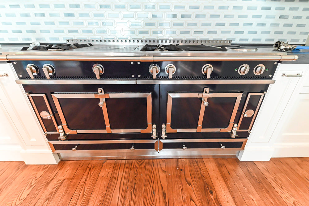 Christopher Peacock Transitional White Kitchen with Island and Miele Appliances