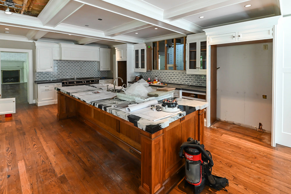 Christopher Peacock Transitional White Kitchen with Island, La Cornue 165 Range & Miele Appliances