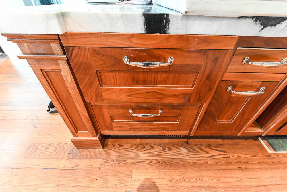 Christopher Peacock Transitional White Kitchen with Island and Miele Appliances