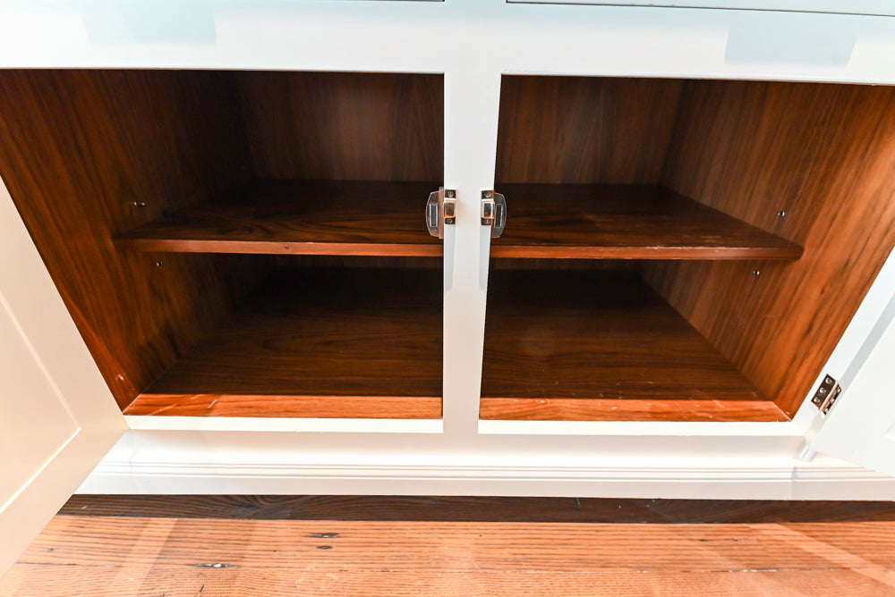 Christopher Peacock Transitional White Kitchen with Island and Miele Appliances