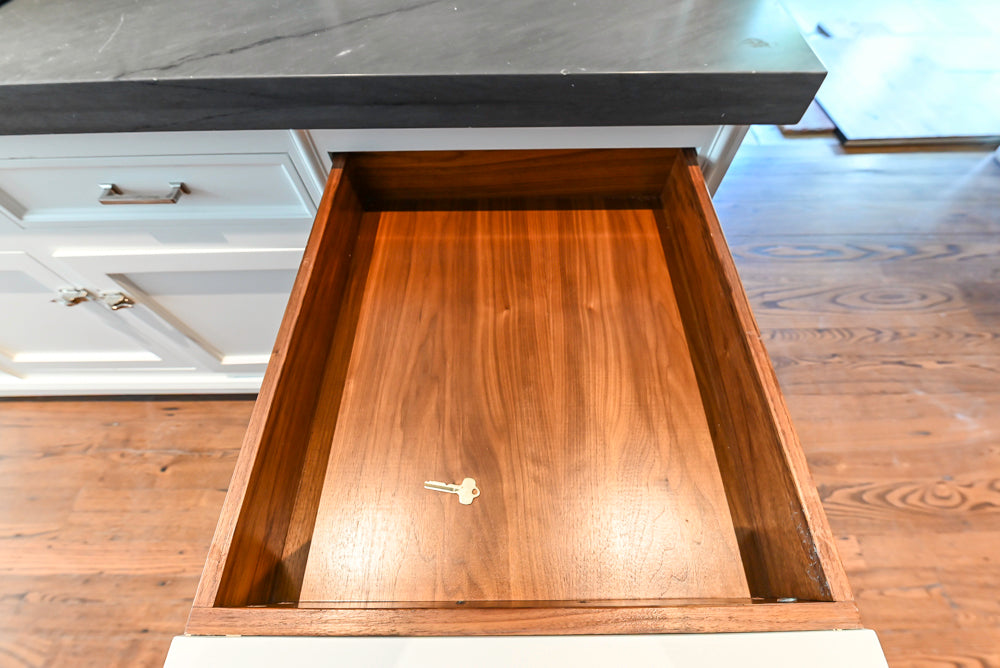 Christopher Peacock Transitional White Kitchen with Island and Miele Appliances