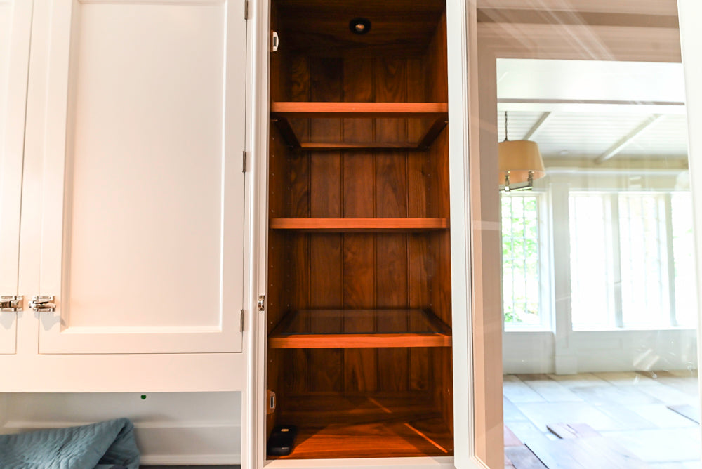 Christopher Peacock Transitional White Kitchen with Island and Miele Appliances