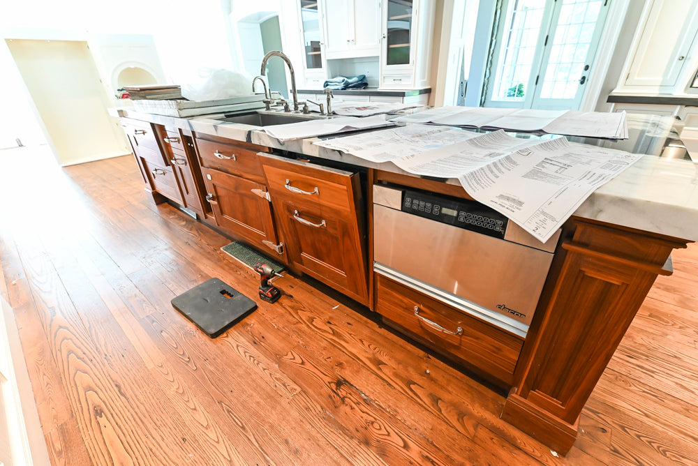 Christopher Peacock Transitional White Kitchen with Island, La Cornue 165 Range & Miele Appliances