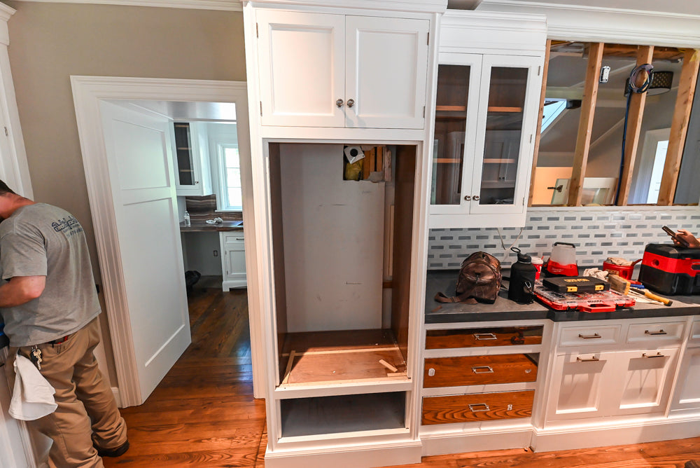 Christopher Peacock Transitional White Kitchen with Island and Miele Appliances