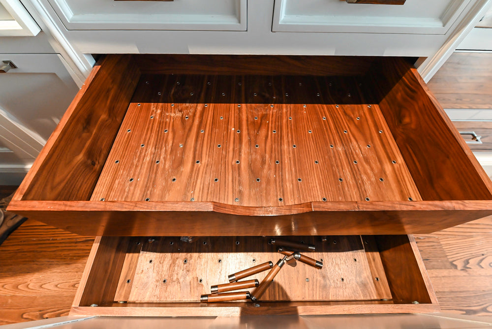Christopher Peacock Transitional White Kitchen with Island and Miele Appliances