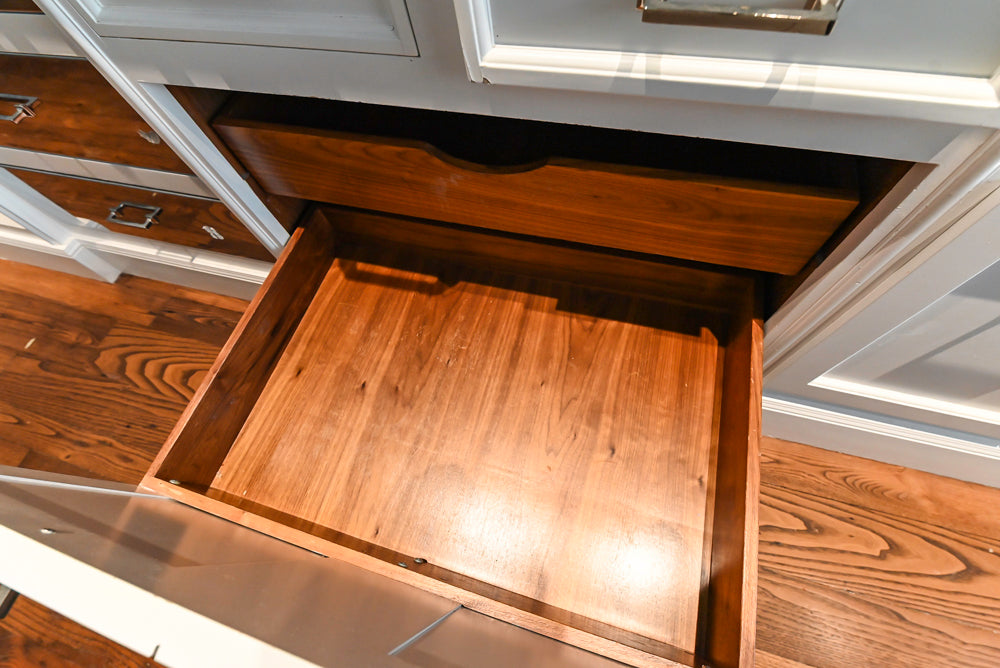 Christopher Peacock Transitional White Kitchen with Island and Miele Appliances