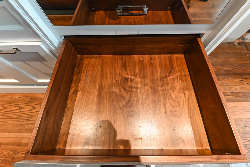 Christopher Peacock Transitional White Kitchen with Island and Miele Appliances