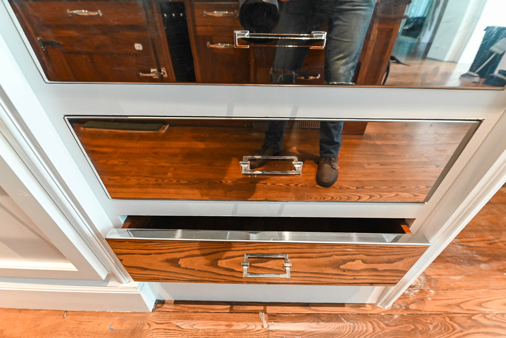 Christopher Peacock Transitional White Kitchen with Island and Miele Appliances