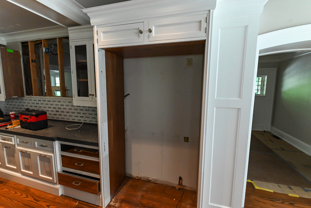 Christopher Peacock Transitional White Kitchen with Island and Miele Appliances