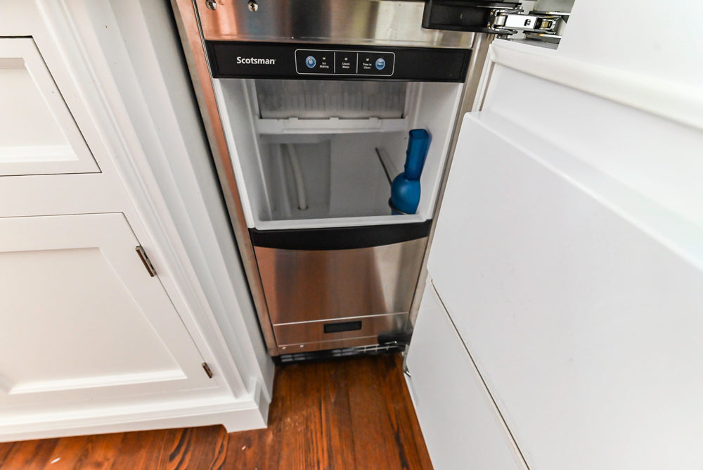 Christopher Peacock Transitional White Butler's Pantry with Marble Countertops