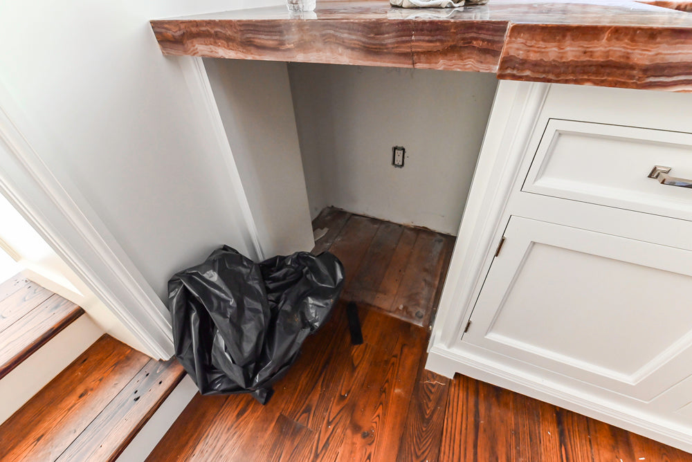 Christopher Peacock Transitional White Butler's Pantry with Marble Countertops