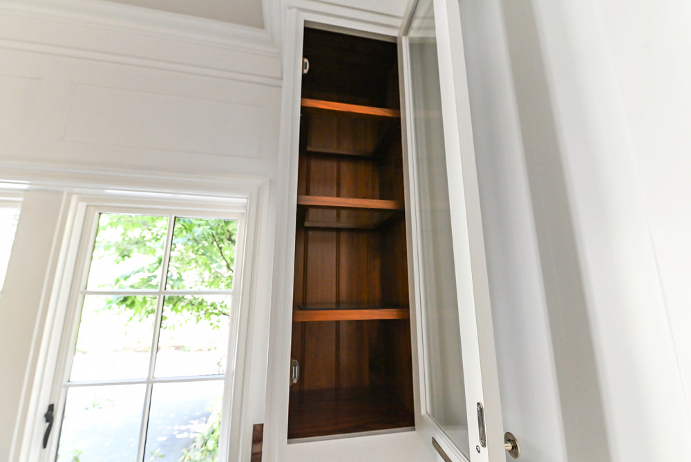Christopher Peacock Transitional White Butler's Pantry with Marble Countertops