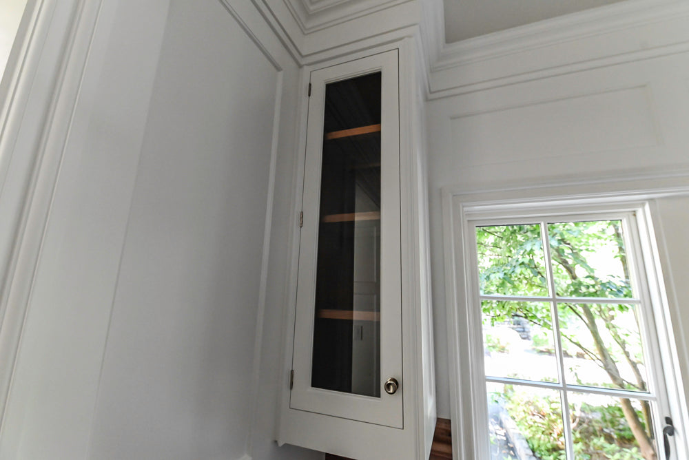 Christopher Peacock Transitional White Butler's Pantry with Marble Countertops