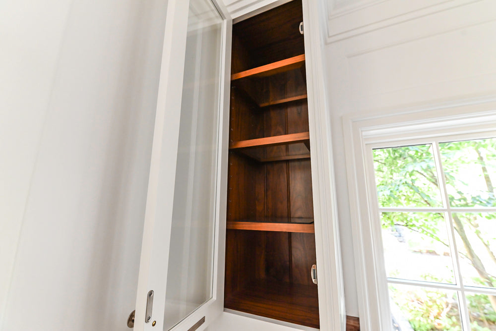 Christopher Peacock Transitional White Butler's Pantry with Marble Countertops