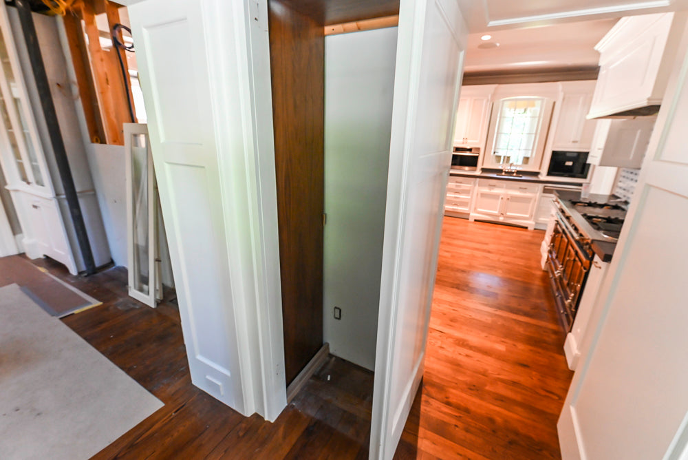 Christopher Peacock Transitional White Butler's Pantry with Marble Countertops