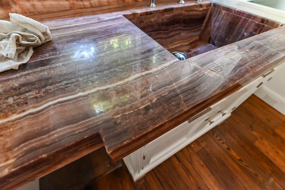 Christopher Peacock Transitional White Butler's Pantry with Marble Countertops