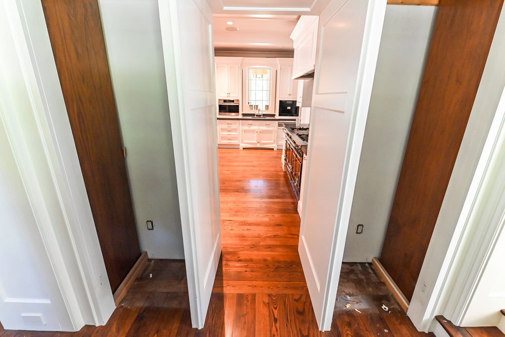 Christopher Peacock Transitional White Butler's Pantry with Marble Countertops