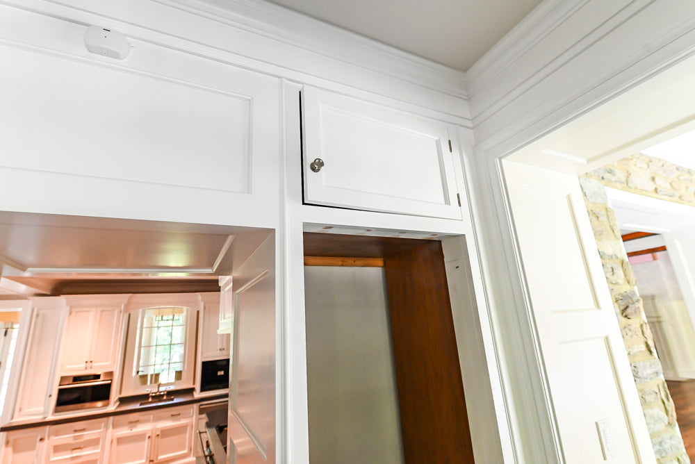 Christopher Peacock Transitional White Butler's Pantry with Marble Countertops