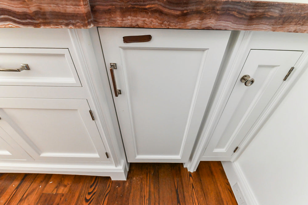 Christopher Peacock Transitional White Butler's Pantry with Marble Countertops