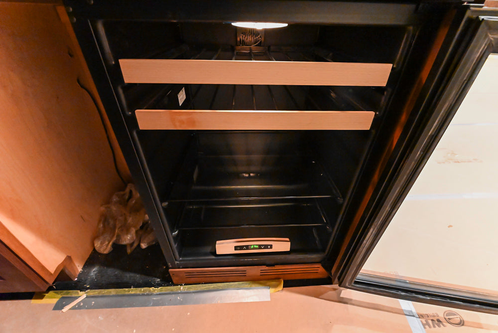Custom Transitional Wooden Brown Wet Bar Area with Seating Room & Stone Countertops