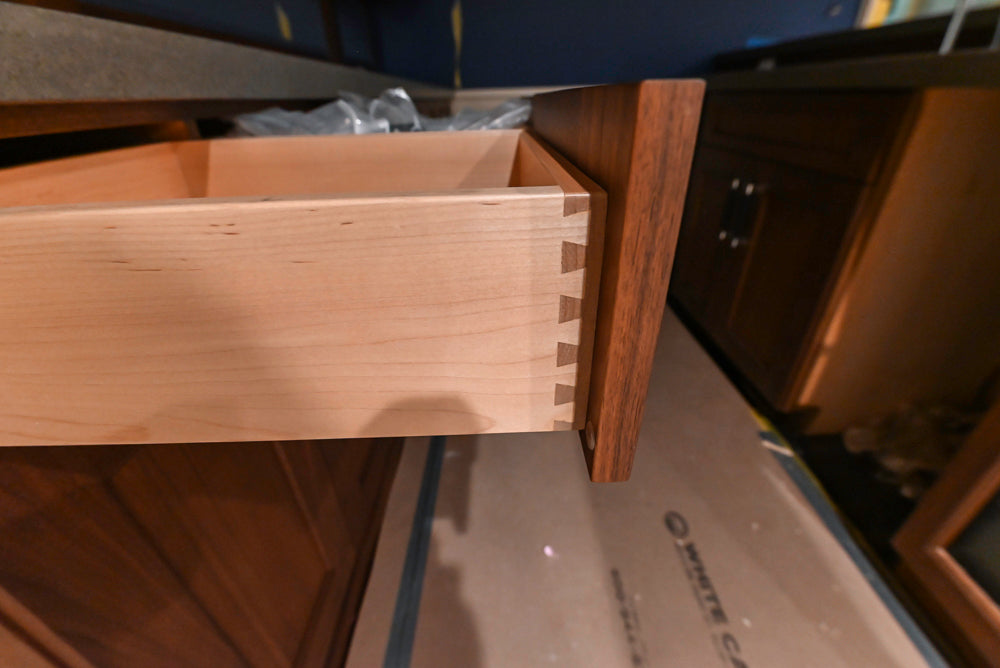 Custom Transitional Wooden Brown Wet Bar Area with Seating Room & Stone Countertops