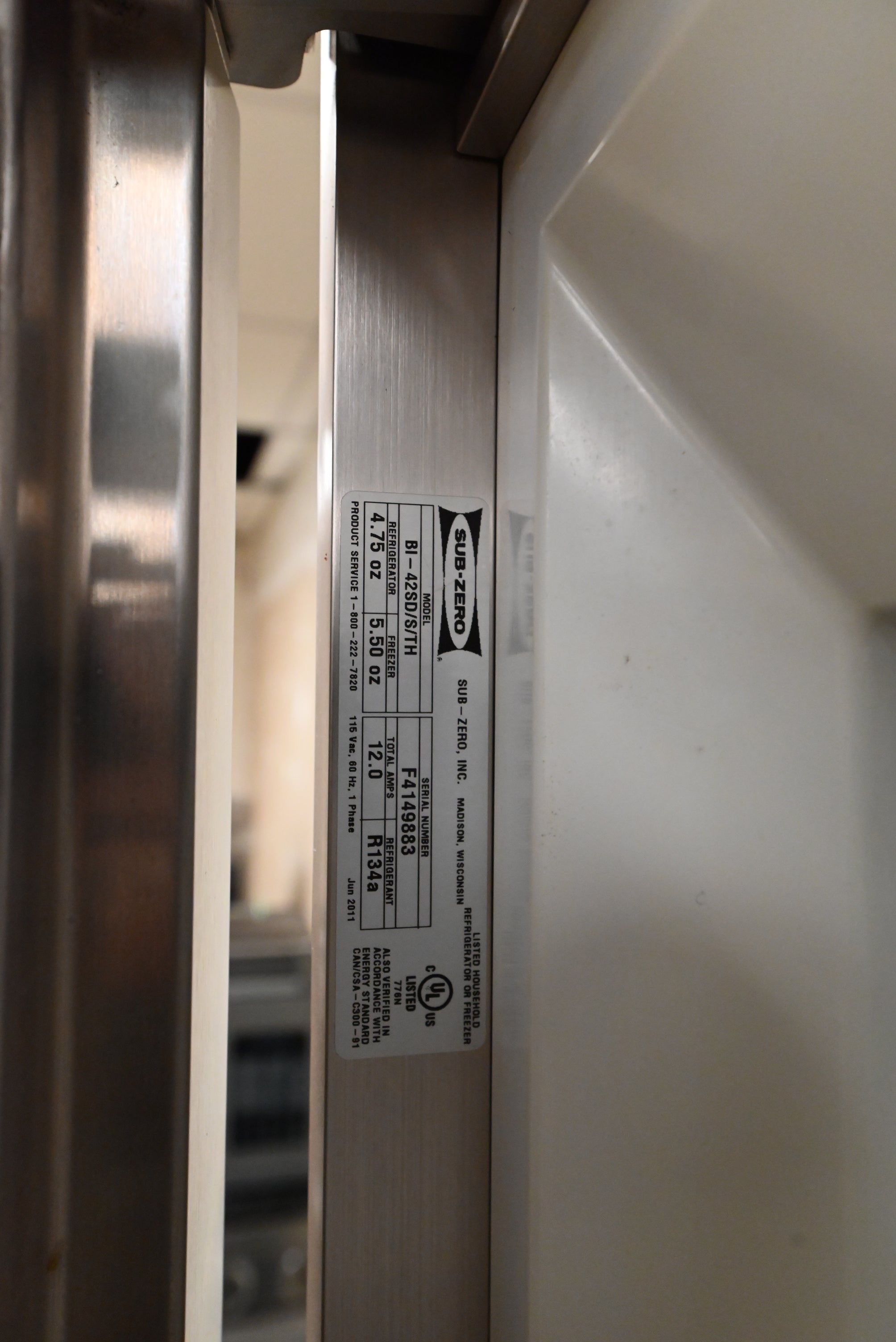 Sub-Zero BI-42SD/S/TH 42" Stainless Steel Side by Side Refrigerator