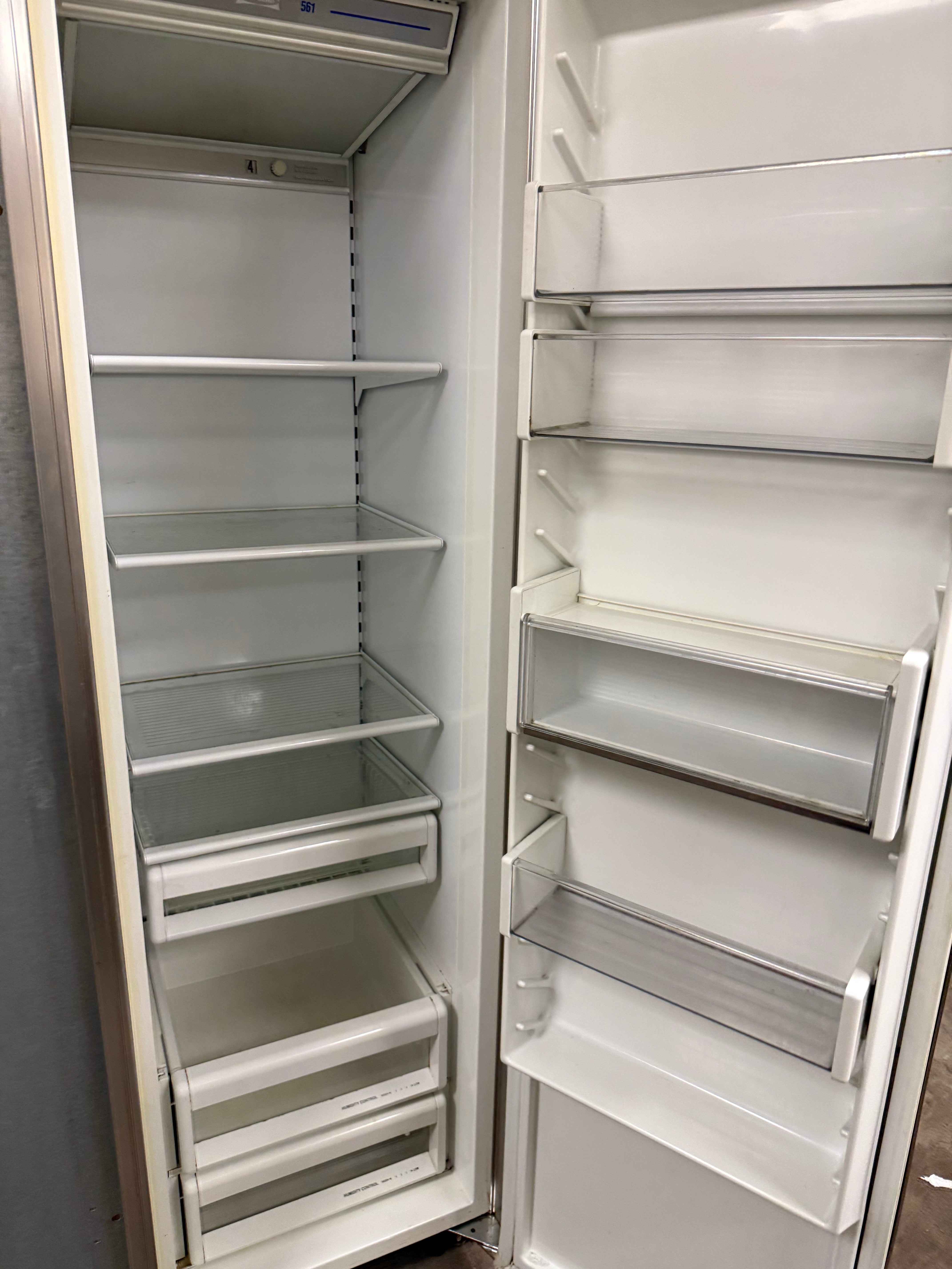 Sub-Zero 561/F 36" Panel Ready Side by Side Refrigerator, Pre-Owned