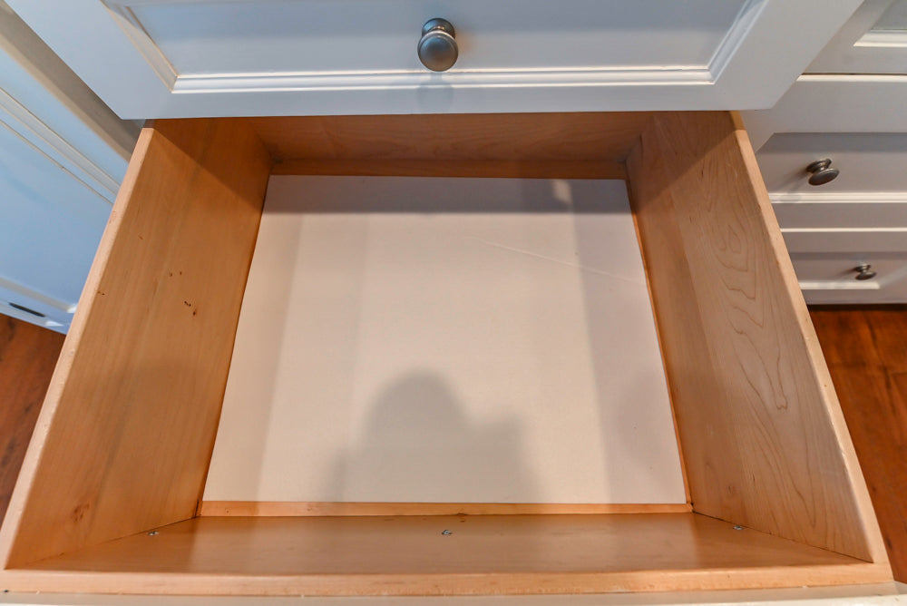 Custom Traditional White Kitchen with Wood Island, Granite Countertops and Wolf Range