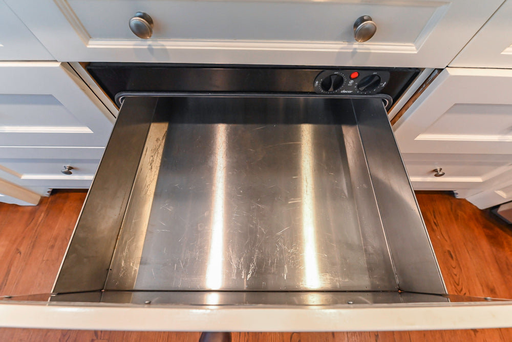 Custom Traditional White Kitchen with Wood Island, Granite Countertops and Wolf Range