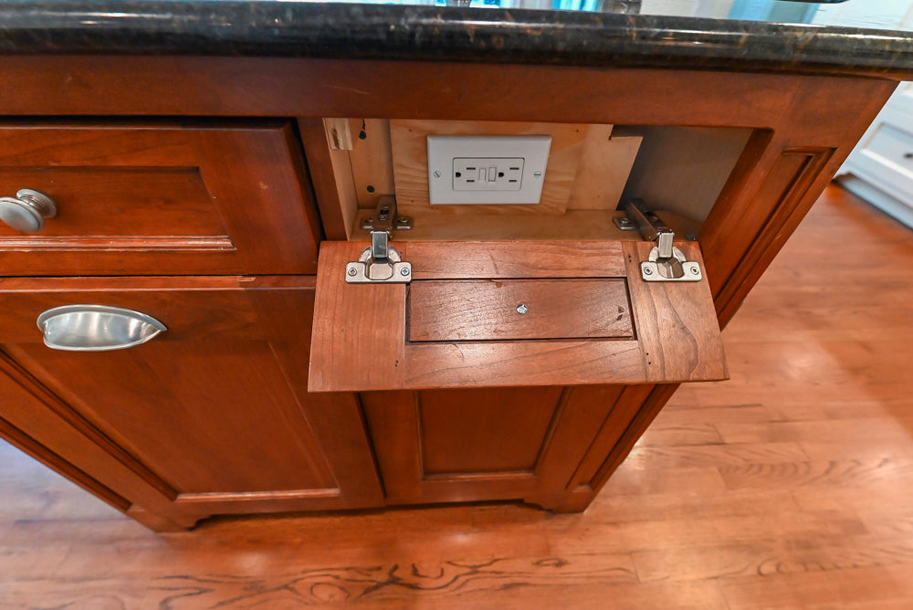 Custom Traditional White Kitchen with Wood Island, Granite Countertops and Wolf Range
