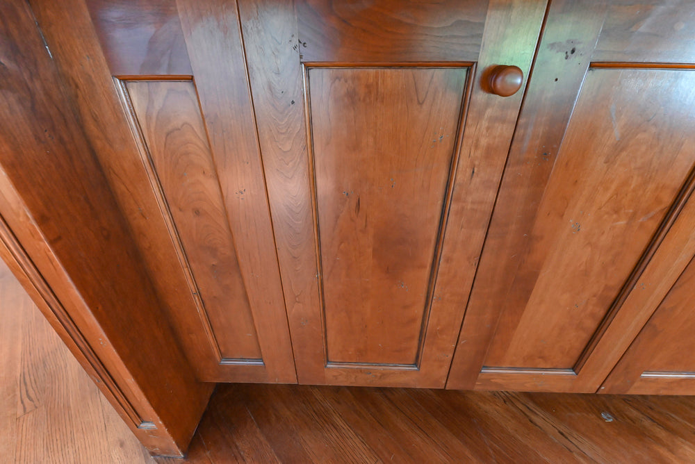 Custom Traditional White Kitchen with Wood Island, Granite Countertops and Wolf Range