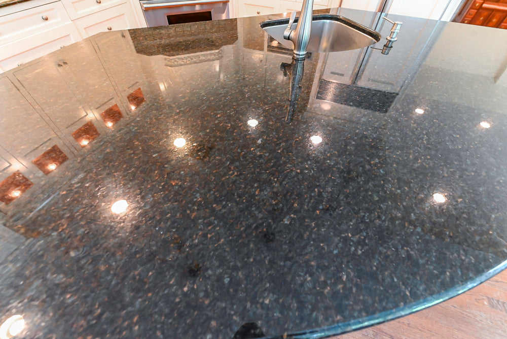 Custom Traditional White Kitchen with Wood Island, Granite Countertops and Wolf Range