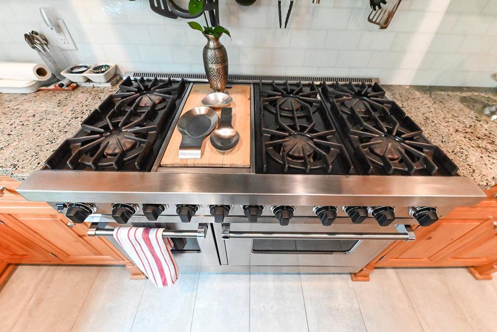 Custom Traditional Natural Wood Kitchen with Granite Countertops and Appliances