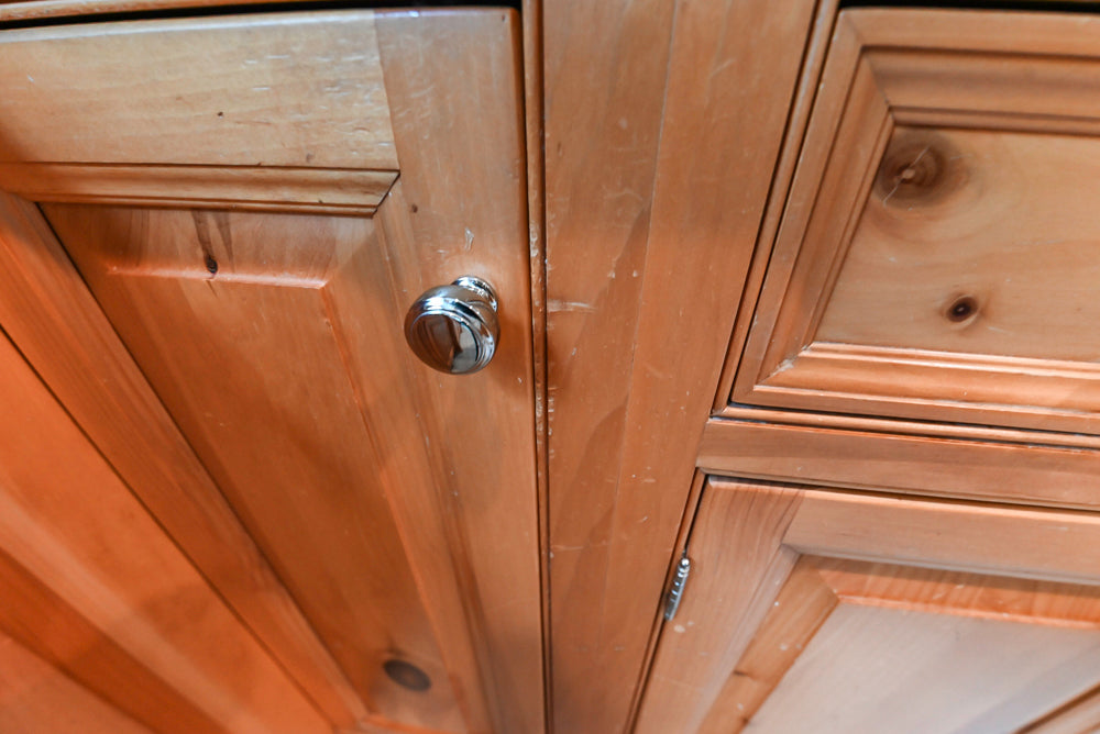 Custom Traditional Natural Wood Kitchen with Granite Countertops and Appliances
