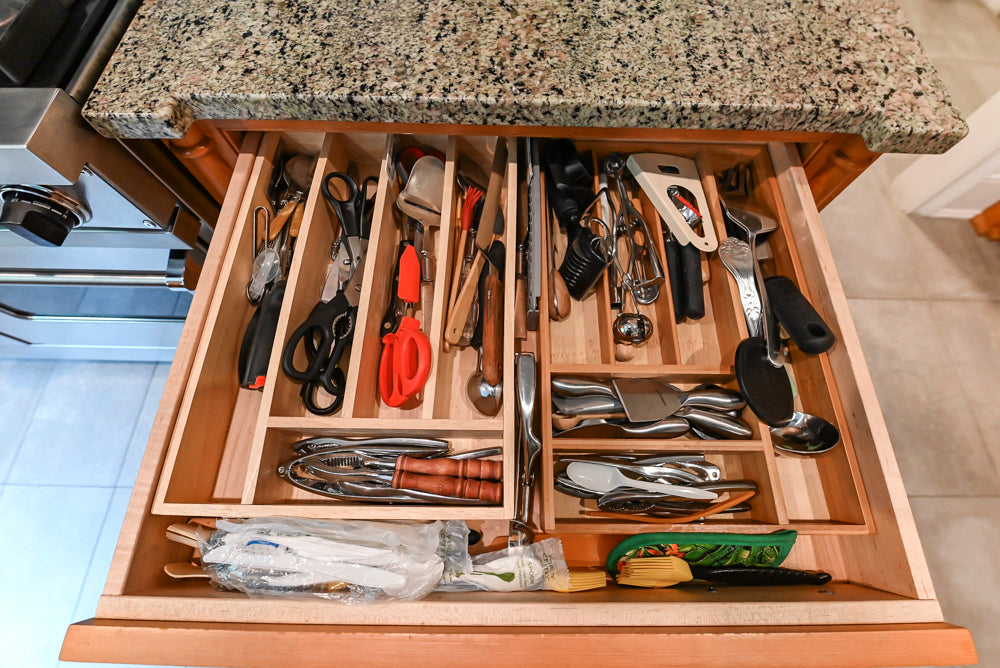 Custom Traditional Natural Wood Kitchen with Granite Countertops and Appliances