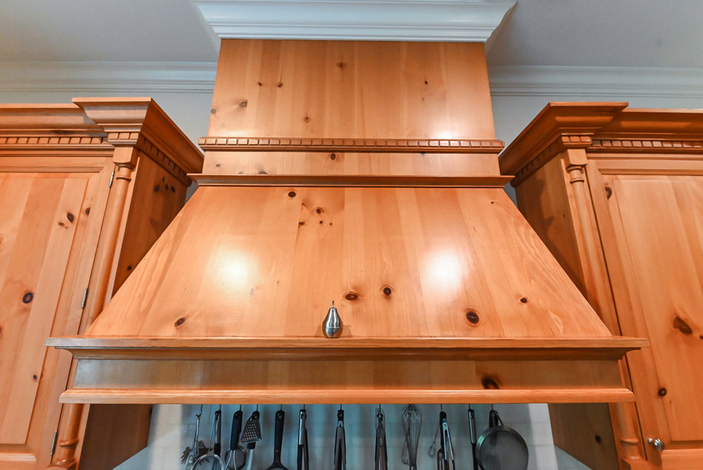 Custom Traditional Natural Wood Kitchen with Granite Countertops and Appliances