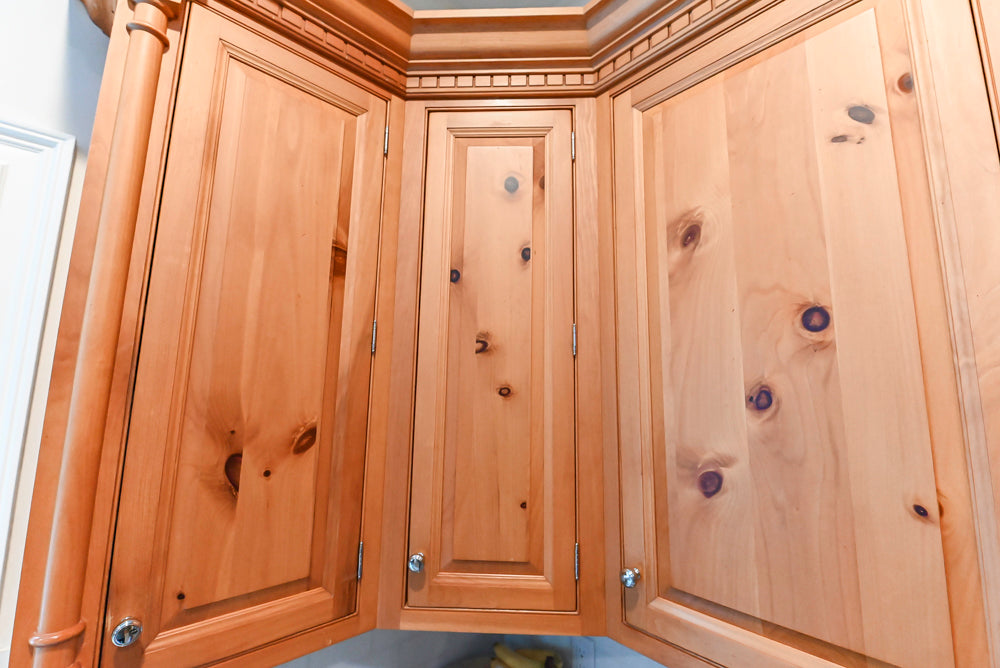 Custom Traditional Natural Wood Kitchen with Granite Countertops and Appliances