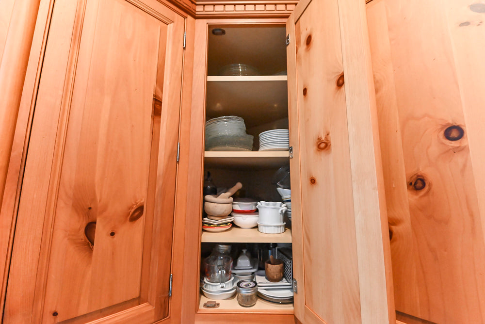 Custom Traditional Natural Wood Kitchen with Granite Countertops and Appliances