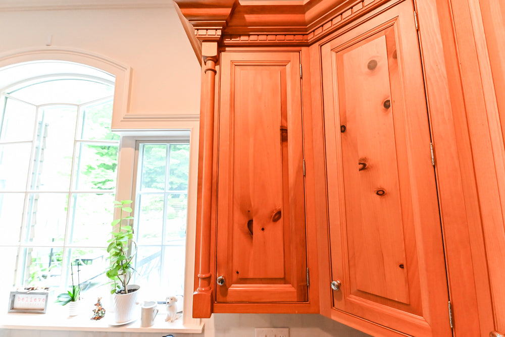 Custom Traditional Natural Wood Kitchen with Granite Countertops and Appliances