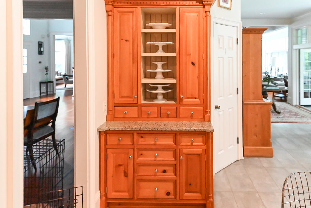 Custom Traditional Natural Wood Kitchen with Granite Countertops and Appliances