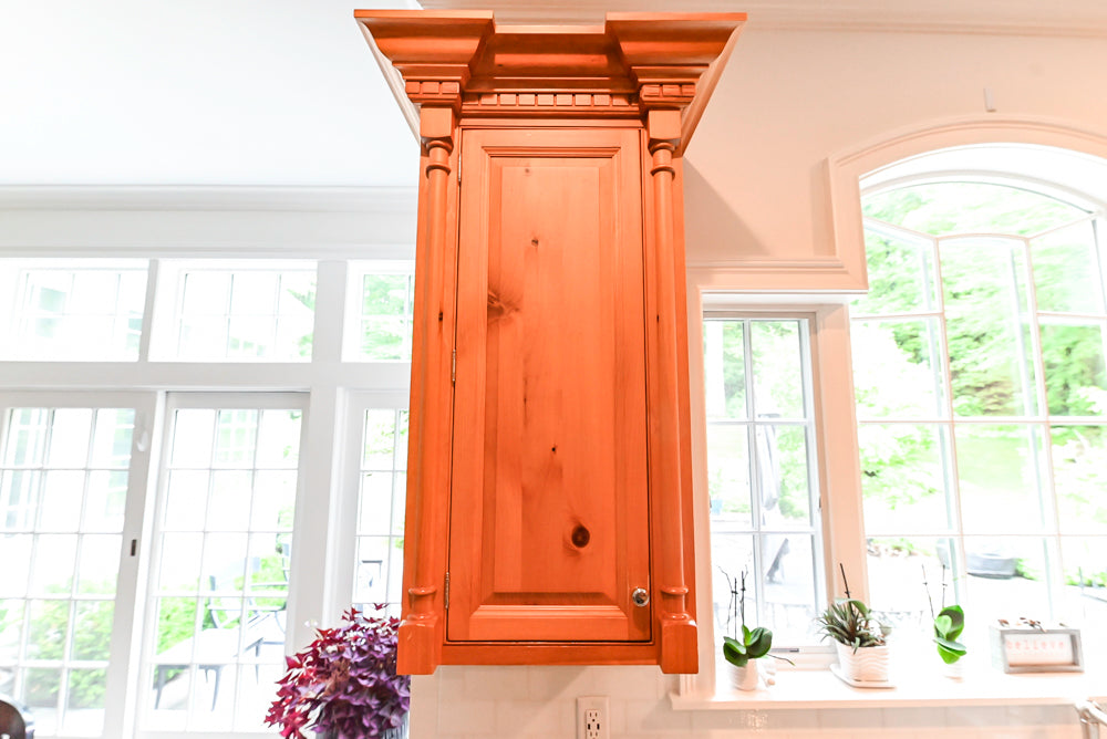 Custom Traditional Natural Wood Kitchen with Granite Countertops and Appliances