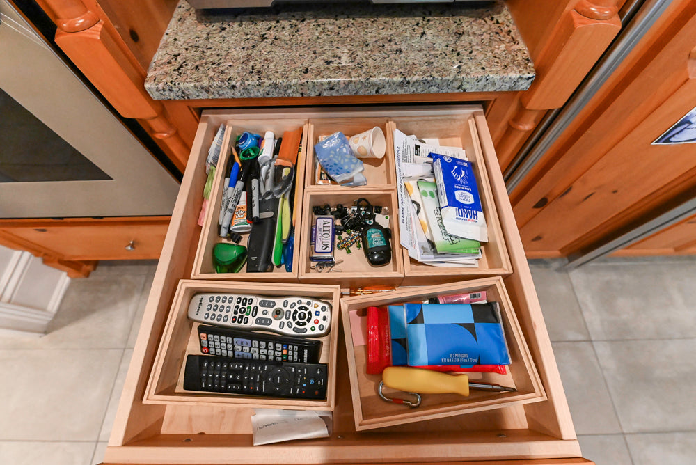 Custom Traditional Natural Wood Kitchen with Granite Countertops and Appliances